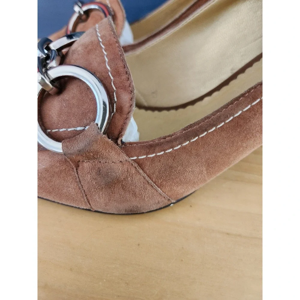 BCBG Tan Suede‎ Pointy Toe Heels